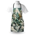 thumbnail image 3 of Eucalyptus Leaves Apron, Rhomboid Shape with Botanical Blooms Leafs on Dreamy Clouds, Unisex Kitchen Bib with Adjustable Neck for Cooking Gardening, Adult Size, Grey Teal Earth Yellow, by Ambesonne, 3 of 3