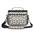 thumbnail image 2 of Dinosaur and Text White Pattern Insulated Lunch Box for Women Men, Medium Leakproof Cooler Bag with Adjustable Strap, 10"x6.7"x8", 2 of 6