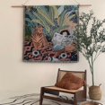 thumbnail image 4 of 1 Pice 160x130cm Couverture Plaid Tigre Et Femme Tricote Dcore Avec Des Franges Bohme Simple Doux Confortable Protger Contre Le Froid Pour Canap S, 4 of 5