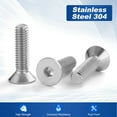 thumbnail image 4 of 3/8-16 X 1-1/2 "" Tornillos De Cabeza Plana Tornillos Avellanados Acero Inoxidable 304 18-8 Acabado Brillante 10 Pcs, 4 of 5