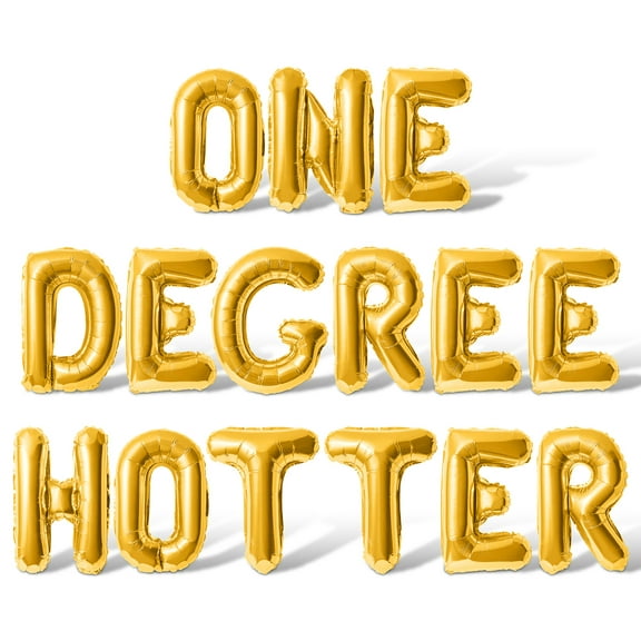 Letter Balloons - ONE DEGREE HOTTER 16" Inch Alphabet Letters Foil Mylar Balloon Graduation Party Banner (Gold)