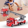 thumbnail image 1 of Die-cast Alloy Fire Truck Toys Set  Simulation Fire Fighting Sandbox Game   Rescue Cars  Tower    Gift For 3+, 1 of 2