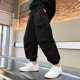 thumbnail image 1 of Pantalones largos de trabajo para niños con cintura elástica y bolsillos para adultos, pantalones casuales y cómodos de poliéster para niños., 1 of 6
