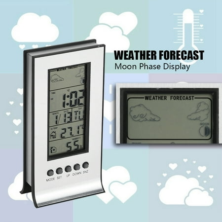 

Haofy Digital Barometer Thermometer Weather Forecast Clock Indoor LCD Digital Thermo Hygrometer Weather Forecase Clock 12/24-Hour Thermometer Hygrometer