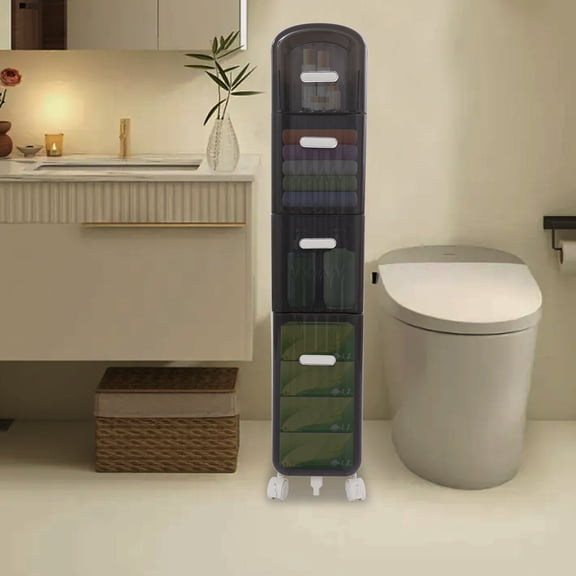 SSyao 4-Tiers Bathroom Organizer Storage Cabinet Cabinet Narrow Slim Storage Drawers