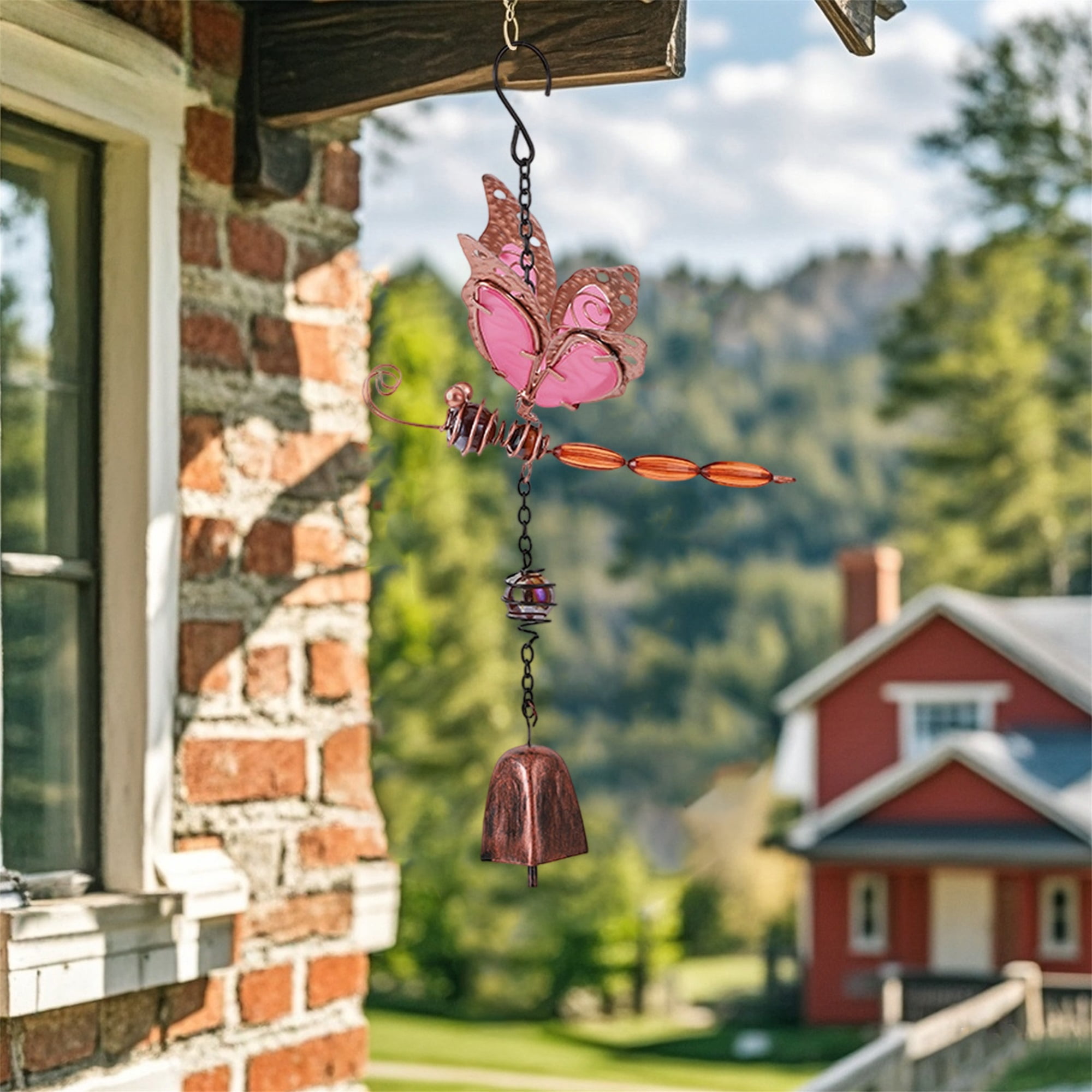 nvzhuang Solar Dragonfly Wind Chimes for Outside Creative Wind Spinners Hanging Decor for Home Garden Patio