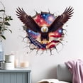 thumbnail image 5 of Patriotic Eagle Wall Decal with Cracked Wall Effect, 3D Illusion Sticker, American Flag and Fireworks Decor for Man Cave Garage Home Office, Independence Day Decoration, 5 of 6
