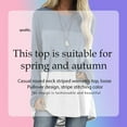 thumbnail image 4 of T-shirt pour Femmes à Manches Longues, Col Rond, Manches en Coton à Couleurs Contrastées, Haut, Jean Bleu, 3TG, 4 of 6