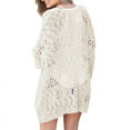 thumbnail image 3 of Womens Crochet Cardigan Sweater Boho Style Oversized Open Front Outwear, 3 of 4