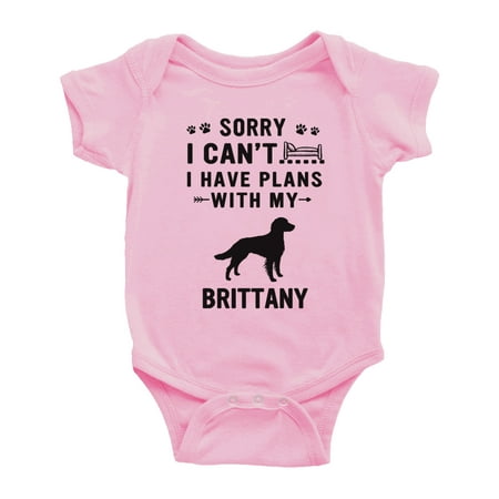 

Sorry I Can t I Have Plans With My Brittany Love Pet Dog Cute Baby Jumpsuits (Pink 12-18 Months)