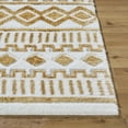 thumbnail image 4 of BoutiqueRugs Mustard Collection Tevy Boho Moroccan Geometric Shag Area Rug - High Pile Super Soft Rug for Living Room, Bedroom, Dining Room - Mustard, Dark Yellow, White - 6'7" x 9' (6x9 Area Rug), 4 of 8