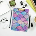 thumbnail image 7 of FMSHPON Mermaid Fish Scale Clipboard Hardboard Wood Nursing Clip Board and Pull for Standard A4 Letter 13x9 inches, 7 of 7