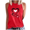 thumbnail image 2 of UPPADA Débardeurs Grande Taille pour Femmes, T-Shirts Graphiques Sans Manches Décontractés, T-Shirts Surdimensionnés, T-Shirts Graphiques Sans Manches, Rouge, L, 2 of 4