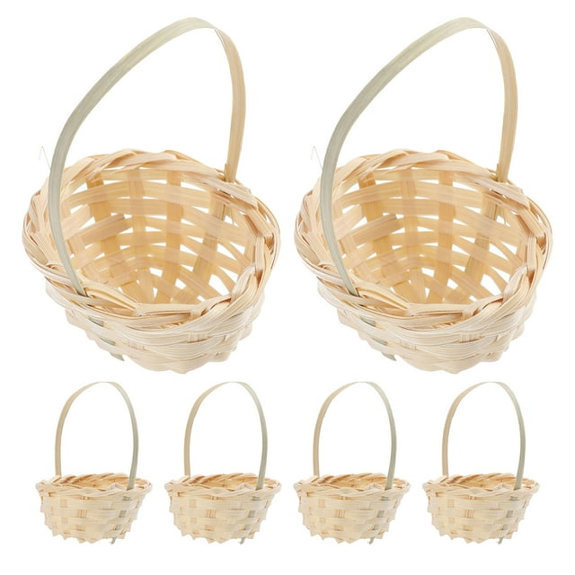 6pcs mini canastas tejidas bodas pequeñas cestas de regalo de flores de boda