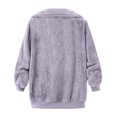 thumbnail image 5 of ZQGJB Women's Fuzzy Fleece Jacket Oversized Solid Color Full Zip up Sherpa Coat with Hood Winter Plush Thick Warm Shaggy Teddy Coats Long Sleeve Outerwear Purple M, 5 of 5