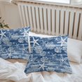 thumbnail image 6 of Navy Blue Coastal Throw Pillow Covers 16x16 Inch Set of 2, Summer Beach Ocean Coral Starfish Waterproof Outdoor Pillow Covers, Decorative Cushion Pillowcases for Couch, Sofa, Bed, Garden, Patio, 6 of 9