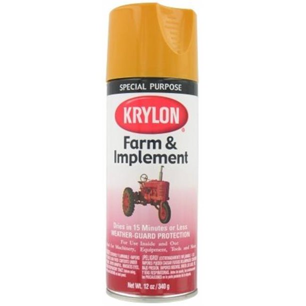 Krylon 425K01953000 12 oz Farm & Implement Spray Paint in High Gloss Old Equipment Cat Yellow