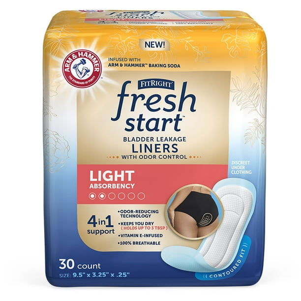 FitRight Fresh Start Urinary and Postpartum Incontinence Liners for