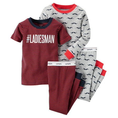 

Carters Baby Clothing Outfit Boys 4-Piece Snug Fit Cotton Mustache PJs #Ladiesman