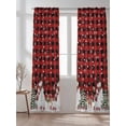 thumbnail image 2 of Christmas Sheer Curtains 96 Inch Long 2 Panels, Winter Snowman Xmas Tree Deer Snowflakes Red Plaid Light Filtering Rod Pocket Semi Sheer Curtains, Sheer Voile Drapes for Living Room Bedroom, 52"x96", 2 of 5
