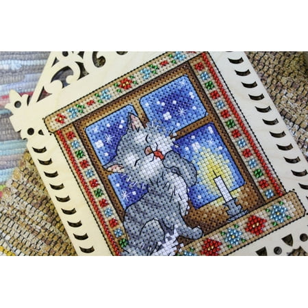UPC: 4627167303513 | Counted Cross-Stitch Kit Winter Evening O-001 on Perforated Plywood Needlework By MP Studia
