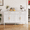 White, variant on Modern 58" Sideboard Buffet Cabinet with 4 Slatted Doors and 2 Drawers, Black Storage Cabinet with Gold Handles, Contemporary Credenza Entryway Console Table for Dining Room