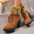 thumbnail image 3 of Fall Boots Casual Ankle Boots Heel Platform Winter Warm Lined Mid Calf Booties Comfortable Footwear, 3 of 5