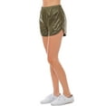 thumbnail image 4 of Made by Olivia Women's Dolphin Hem Faux Leather Shorts with Elastic Band, 4 of 5