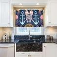 thumbnail image 5 of Yayeee Kitchen Curtains Tier Pair Light Filtering 27"x36" Rod Pocket Short Cafe Window Panel, Blue Anchor, 5 of 7