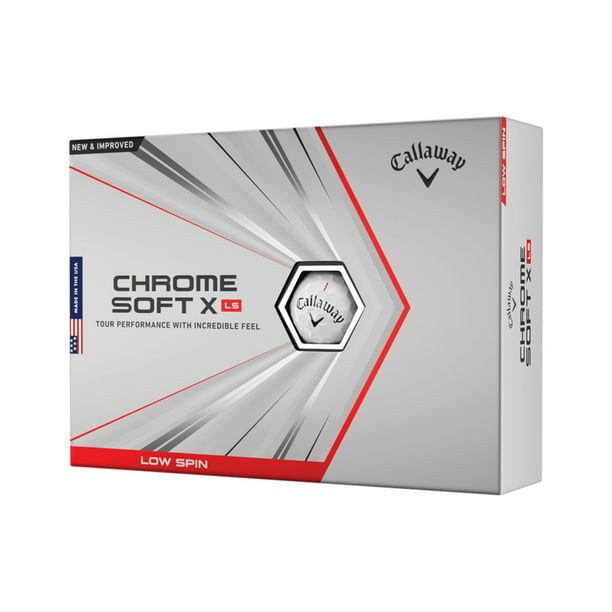 Callaway Chrome Soft X LS Golf Balls, White, 12 Pack