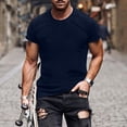 thumbnail image 2 of Oalirro Men's Solid Short Sleeve Round Neck Tee Casual Crewneck Fitted T-Shirt, 2 of 6