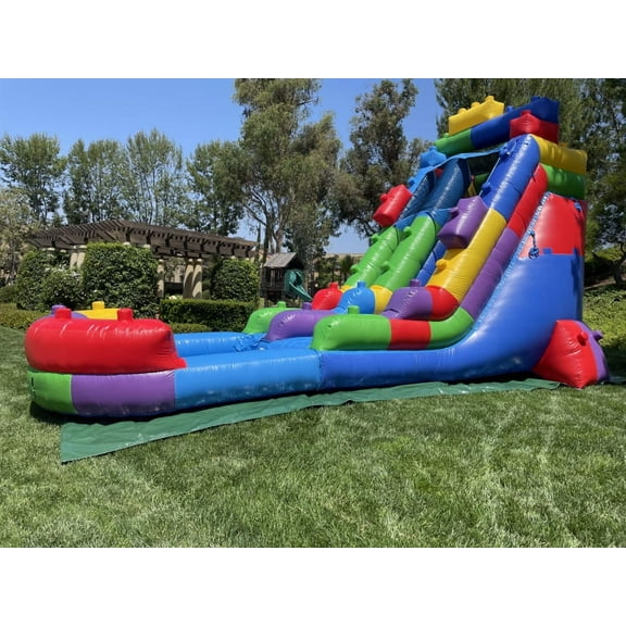18FT BLOCK WATERSLIDE w/ 1.5hp Blower
