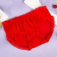 thumbnail image 2 of PMVFHDE Womens Sheer Mesh Breathable Floral Plus Size Fashion Solid Color Triangle Underwear Plus Size Underwear For Women Red，L, 2 of 3
