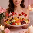 thumbnail image 6 of Dvumao Valentines Day Decorations, 100pc Valentine's Day Disposable Fruit Picks Heart Shaped Bamboos Sticks For Valentine's Day Fruit Decoration, Gifts for Women, 6 of 6
