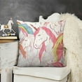 thumbnail image 2 of Pastel Magical Unicorn Rainbow Pink Kids Pattern Design by Daphne Polselli Throw Pillow, 2 of 5