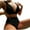 Black, variant on Gufahion Women's High Waisted Bikini Sets V Neck Swimsuits 2 Piece Bathing Suit Swimwear, S