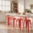 thumbnail image 4 of Devoko 30 Inch Metal Bar Stools Set of 4, Stackable Kitchen Island Bar Stools with Removable Back, Industrial Dining Chairs for Kitchen, Dining Room（Red）, 4 of 7