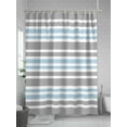 thumbnail image 5 of Fsddascl Blue Grey Striped Shower Curtain Set - 72" x 78" Washable Bathtub Curtain with 12 Hooks, Horizontal Lines Simple Minimalist Waterproof Fabric Stall Shower Curtains for Bathroom/Bathtub, 5 of 6