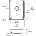 thumbnail image 2 of Elkay LRADQ1722503 18 Gauge Stainless Steel 17 x 22 x 5 inch Single Bowl Top Mount Kitchen Sink - 3 Faucet Holes, 2 of 6