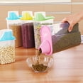 thumbnail image 4 of KAKOWELY Cereal Container with Pour Spout and Measuring Cup Plastic Clear Airtight Watertight Cereal Keeper Food Storage Containers for Rice Grain Cereal Oatmeal Sugar Nuts Beans Size S, 4 of 4