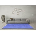 thumbnail image 3 of Ahgly Company Machine Washable Indoor Square Oriental Blue Industrial Area Rugs, 5' Square, 3 of 4