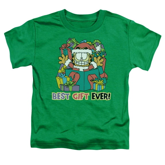 Trevco GAR306-TT-2 Garfield Best Gift Ever Short Sleeve Toddler T-Shirt, Kelly Green - Medium 3T