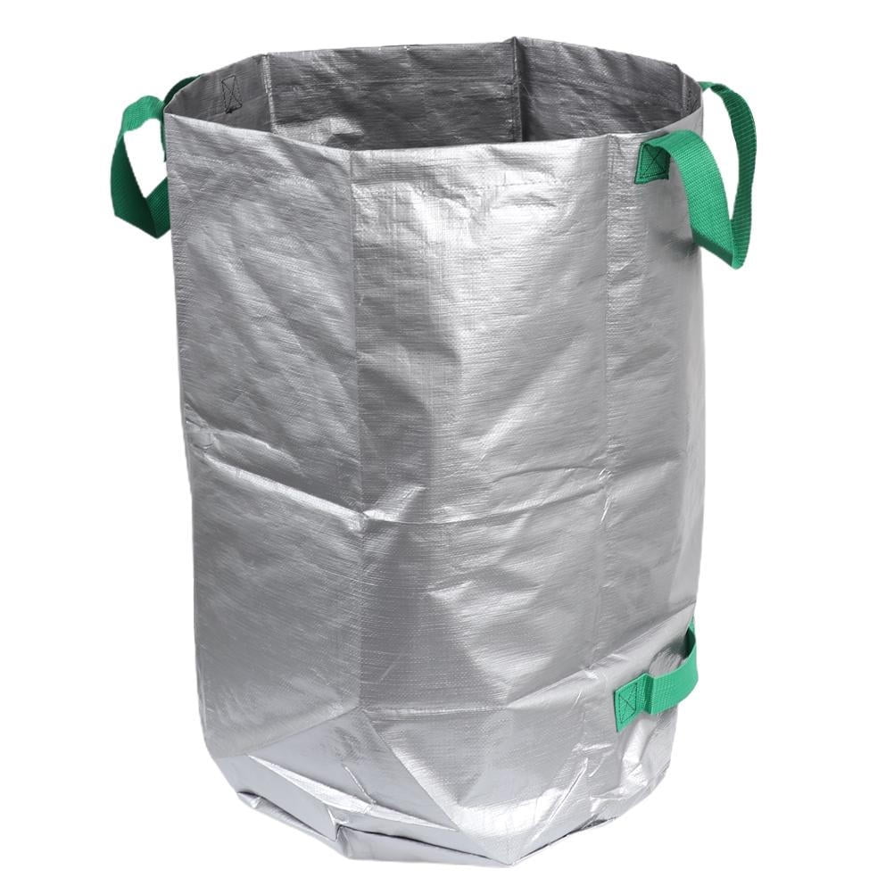 Wakauto Leaf Bag Gardening Yard Bag Storage Bag Trash Can Waste Bag Debris Container Large Capacity Heavy Duty Plastic Green Foldable 120L Reusable for Garden Yard Park