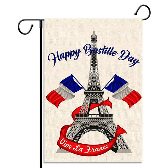 Happy Bastille Day Garden Flag Vive La France French Independence Day Holiday Vertical Double Sized Yard Outdoor