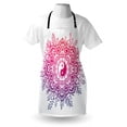 thumbnail image 4 of Mandala Apron, Yin and Yang Lotus Mystic Themed Chinese Crown of Leaves Motif, Unisex Kitchen Bib with Adjustable Neck for Cooking Gardening, Adult Size, Violet Magenta Pink, by Ambesonne, 4 of 4
