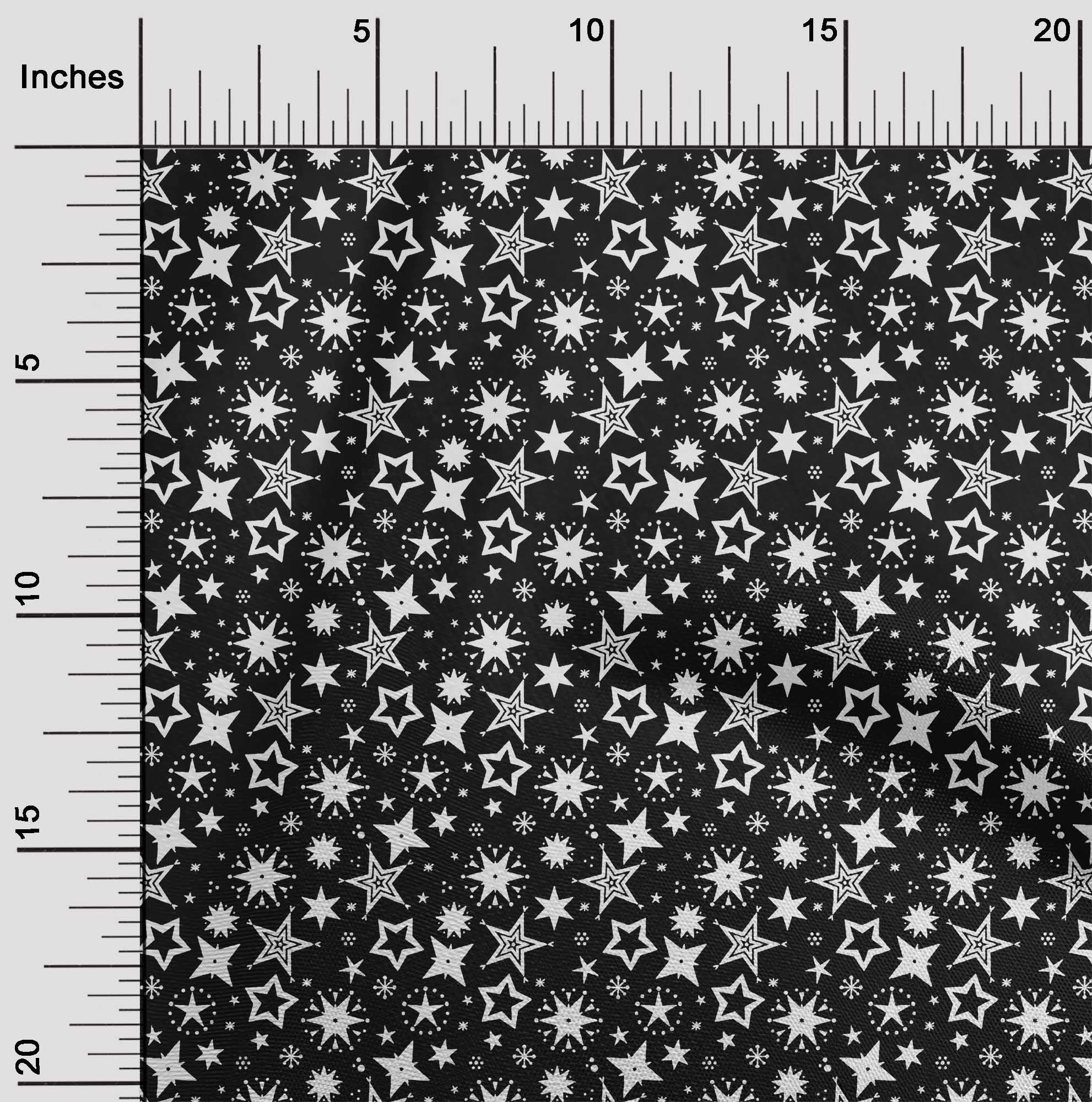 oneOone Cotton Silk Black Fabric Merry Christmas Sewing Material Print Fabric By The Yard 42 Inch Wide-7VG