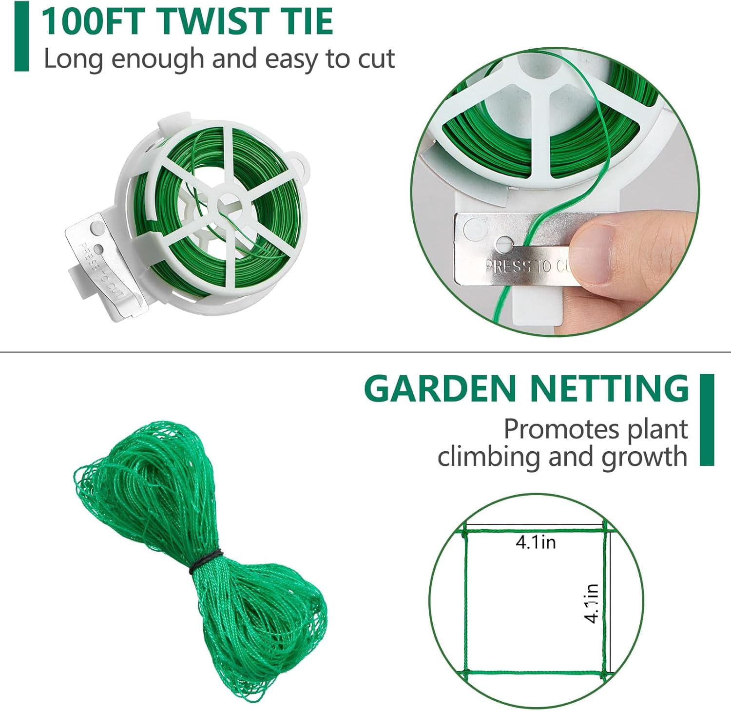 Cucumber Trellis for Raised Bed, 1 Pack 4ft Tall A-Frame, Garden Trellis for Climbing Plants Outdoor, Perfect for Vines, Beans - Green with Netting