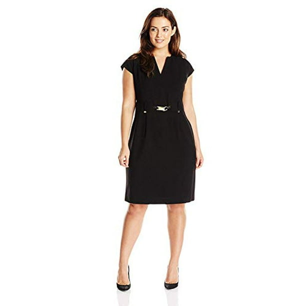 Calvin Klein Women's Size Shift Dress W/Gold Hardware, Black, 20 Plus - Calvin Klein Women's Size Shift Dress W/Gold Hardware, Black, 20 Plus -