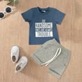 thumbnail image 2 of Baby Boy Outfits Clothes Kids Summer Cotton Round Neck Print Short-sleeved Sports 0 3 6 12 18 24 Months New Born for Twins Pants Set Boys 2-Piece, 2 of 7