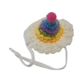 thumbnail image 3 of Sombrero de animales pequeños para hámster, accesorio ajustable para fotografía, gorro tejido a mano para roedores, loros, ardillas, palomas, lagartos Arcoíris, 3 of 10